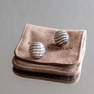David Yurman Silver Sculptural Earrings